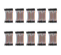 NDNCZDHC 10pcs Jump Wire Kit, 10cm Male to Male Plastic Jumper Cables Breadboard Jumper Cables 2.54mm Width Electronic Components