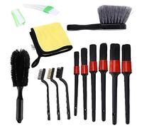 NDNCZDHC 14pcs Car Detailing Brush Kit Microfiber Cloth for Cleaning Wheel Interior Dashboard Engine