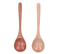 NDNCZDHC 2 cuillères en bois pour manger, 23 x 6 cm, bois de hêtre grande cuillère pour le riz miel café assaisonnement de soupe céréales