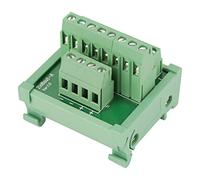 NDNCZDHC 2 in 8 Out Terminal Blocks Module, 2.2 x 1.93 x 1.81inch Din Rail Mount Interface Module Breakout Board for Width 35mm Rails