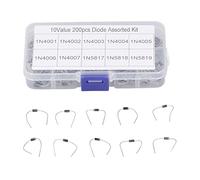 NDNCZDHC 200Pcs Rectifier Diode 1N4001 to 1N4007 to 1N5819 Diode Assorted Kit Set for Product Development Maintenance