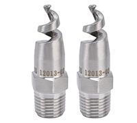 NDNCZDHC 2Pcs Spiral Nozzle Tips, 1 / 4in Thread 120 Degree Stainless Steel Adjustable Atomization Cone Misting Sprayer Nozzle