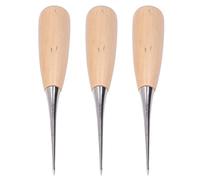 Ndnczdhc 3 paquet en cuir scratch Awl outil couture avec poignée en bois, outils de punch à trous en acier de 4,8 pouces pour papier, tissu, plastique
