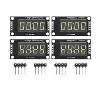 NDNCZDHC 4 Sets Digital Tube Display Module, 4 Digit 7 Segment 0.36in LED Digital Display Module with TM1637 Drive Chip (White MRA110F)