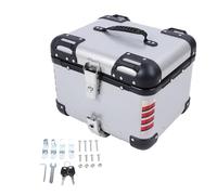 NDNCZDHC 45L Motorcycle Top Box with Safety Lock Quick Release Universal Fit Water Resist Motorcycle Trunk Luggage Top Case (Silver)