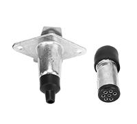 NDNCZDHC 7 Pin Trailer Plug and Socket Set Small Metal Trailer Accessory Replacement for RVs Caravans Trailers