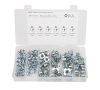 NDNCZDHC 80Pcs T Nuts Carbon Steel Galvanized Layer Sturdy 1/4in 5/16in 3/8in Pronged Tee Nut