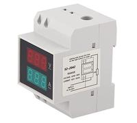 NDNCZDHC AC80-300V AC0-99.9A Electricity Usage Monitor, DIN-Rail Double Display LED Digital Tube Wattage Meter for Home Distribution Box