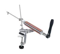 NDNCZDHC Aiguiseur de couteaux à angle fixe avec 6 pierres à aiguiser, pivot rotatif à 360 degrés, épaisseur serrage de 55 mm, conception réglable, kit d'affûtage pierre à aiguiser