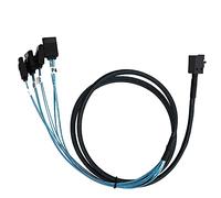 NDNCZDHC Câble Mini SAS vers SATA, SAS HD 12 Go SFF-8643 vers 4 SATA LSI Câble Adaptateur De Carte 1 M/1,1 Yd De Remplacement en Cuivre Tissé