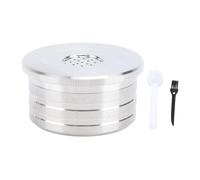 NDNCZDHC Capsule de café réutilisable avec cuillère et brosse, filtre à café rechargeable en acier inoxydable Compatible avec la Machine DELTA Q Maker (avec une cuillère à brosse)