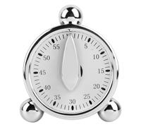 NDNCZDHC Chauffeur mécanique Cuisine, minuterie mécanique en Acier Inoxydable de 60 Minutes, Alarme Forte, réveil rappels pour la Cuisson de Cuisson