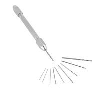 NDNCZDHC Double Ended Pin Vise Chuck, Brass Pin Vise with 10 pcs Micro Twist Drill Bits for Jewelry Watch Repair Tool