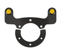 NDNCZDHC External Horn Button Kits Carbon Fiber 6 Bolts Steering Wheel Modified Button Universal Fit for Horns Lights (Jaune)