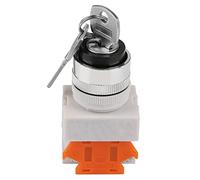 NDNCZDHC Interrupteur à clé, interrupteur rotatif de sécurité à 2 positions avec 2 touches LAY37-11Y/21 220 V 5 A sélecteur rotatif