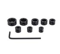 NDNCZDHC Jeu de 8 butées de profondeur pour forets, 8 tailles de 3 à 16 mm, en acier au carbone trempé, avec clé hexagonale pour le travail du bois