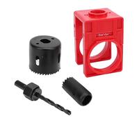 NDNCZDHC Kit d'installation de serrure porte, avec gabarit guidage réglable, pour scie cloche serrure de porte 1-3/8 à 1-3/4 pouces pour l'installation (Rouge)