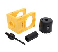 NDNCZDHC Kit d'installation de serrure porte, avec gabarit guidage réglable, pour scie cloche serrure de porte 1-3/8 à 1-3/4 pouces pour l'installation (Noire)