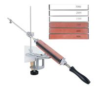 NDNCZDHC Kit Pierre Aiguiser Couteaux, Conception Rabattable 360° Rotation, 6 Pierres Aiguiser, Affûteur Cuisine à Poignée Réglable