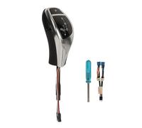 NDNCZDHC LED Gear Shift Knob Thumb Type Shifter Lever Head Retrofit Kit with One Click Start Button for E90 E91 E92 E93 LHD (Electroplated Silver)
