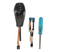 NDNCZDHC LED Gear Shift Knob Thumb Type Shifter Lever Head Retrofit Kit with One Click Start Button for X3 E83 2004 to 2010 (Style fibre de carbone)