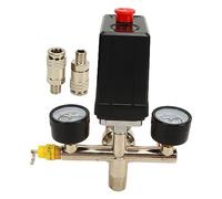NDNCZDHC Pressostat de compresseur d'air, vanne de régulation de pression automatique à double régulateur, port américain 0-12 BAR 0-180 PSI