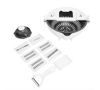 NDNCZDHC Râpe à légumes 9 en 1 avec panier de vidange, coupes-légumes multifonctionnel avec 7 trancheurs et 1 éplucheur, ensemble d'ustensiles de cuisine pratiques