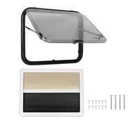 NDNCZDHC RV Window With Blackout Curtain 60 Degrees Opening Angle H800mm W600mm Cutout Push Out Window for RV Trailer Van