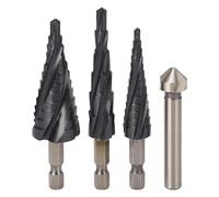 Ndnczdhc SSTEP Drill Set, 4 flûtes en spirale, tige 1/4 pouces avec un bit de forage et bits de forage trois étapes pour plaque en métal, bois