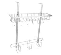 NDNCZDHC Support de rangement suspendu avec 6 crochets, organisateur latéral de réfrigérateur en acier inoxydable 304 pour bocaux, film alimentaire, ciseaux, serviettes, ustensiles