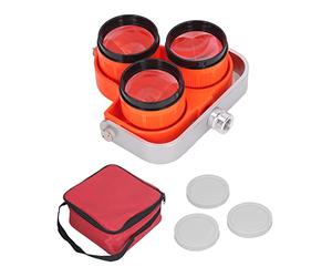 NDNCZDHC Total Station Prism 3 Heads Optical Glass Prism for Surveying Ranging Mapping 64mm Effective Dia