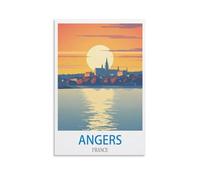 Ndoud Angers France Poster vintage de voyage 40 x 60 cm Impression sur toile pour salon Décoration d'intérieur