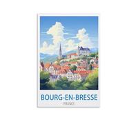 Ndoud Bourg en Bresse France Poster vintage de voyage 30 x 45 cm Impression sur toile pour salon Décoration d'intérieur