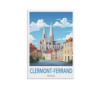 Ndoud Clermont Ferrand Affiche de voyage vintage France 20 x 30 cm Impression sur toile pour salon Décoration d'intérieur