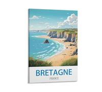 Ndoud Poster de voyage vintage Bretagne France 30 x 45 cm Impression sur toile pour salon Décoration d'intérieur