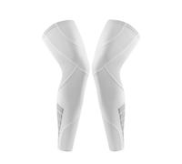 NDSJAIE Compression leg sleeves 1 paire de manchons sport for les jambes, manchon compression intégral for hommes et femmes, genou haut avec bandes silicone antidérapantes Pour le sport(White,XL)