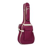 NDSJAIE Housse de Guitare Universelle Sac de Guitare à Double bandoulière 41 Pouces avec poignée latérale, étui Souple en éponge 10 mm d'épaisseur, Multi-Poches(Red)