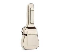 NDSJAIE Housse de Guitare Universelle Sac de Guitare à Double bandoulière 41 Pouces avec poignée latérale, étui Souple en éponge 10 mm d'épaisseur, Multi-Poches(Beige)