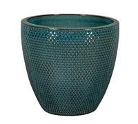 NDT INTERNATIONAL-Pot rond en grès émaillé bleu Passion for Pottery Busan - diamètre 48 x H 40 cm