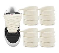 NDTEZUGT 2 Paires Lacets Plats Chaussures pour Knu Skool Classic Skate Baskets, 15mm Large Lacets en Coton de Replacement pour Chaussures en Toile de Sport (Beige, 36"/90cm)