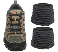 NDTEZUGT Lacets de chaussures ronds pour bottes Merrell Moab - Ø (5 mm) - Lacets de rechange pour chaussures de randonnée, Noir , 54''/140cm