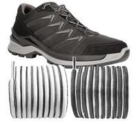 NDTEZUGT Lacets plats pour chaussures de randonnée Lowa - Résistants à la déchirure et durables - Lacets longs pour bottes et bottes, Noir/blanc, Taille 160
