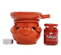 Nduja di Spilinga 90g + Réchaud en Terre Cuite (Scalda 'Nduja) - Forme Cochon Porcinet | Fait Main en Italie par Artisans Calabrais | Cuisine Authentique de Calabre | Delizie Vaticane di Tropea
