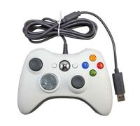 NDUP manette filaire pour pc, manette de jeu pour 360 avec double vibration Turbo compatible avec Xbox 360/360 Slim-BLANC