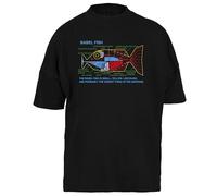 Ndvh Babel Fish H2g2 T-Shirt Bouffant Noir pour Hommes Femmes Manches Courtes Unisexe Black Baggy Unisex