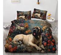 NDXRWDZR Parure de Lit 220x240 Adulte MâTin Anglais Housse de Couette 2 Personnes avec Fermeture Éclair Confortable Respirant Microfibre Housse de Couette et 2 Taie d'oreiller 65x65 cm