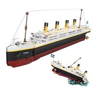 NDZUI Ensemble de blocs de construction modèle Titanic - Kit de maquette de Bateau fantôme mystérieux, modèle de Bateau créatif, Cadeaux pour les Adolescents 14+