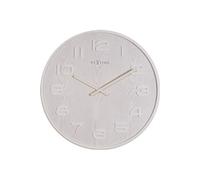 NE-3095WI Horloge murale Dia. 53 X 3 Cm, Bois, Blanc, 'Bois Bois Grand'