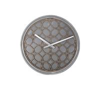 NE-3212BR Horloge murale Dia. 39,5 cm, polyrésine / bois, gris