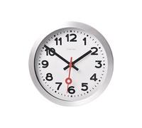 NE-3998AR Horloge murale Dia. 19 Cm, Aluminium Brossé, 'Station'